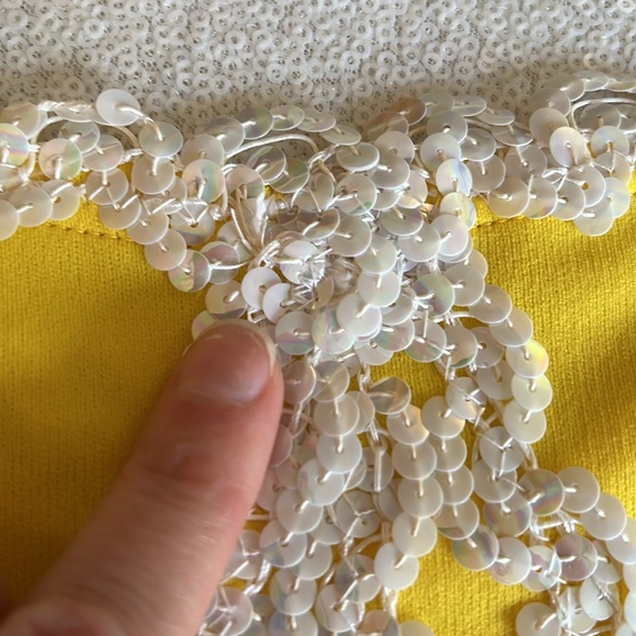 Vintage 1970s Yellow Dance Leotard with Sequins and Feathers - Child or … - Picture 15 of 15